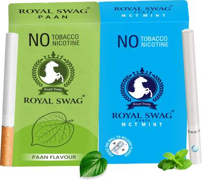 ROYAL SWAG Ayurvedic Herbal Cigarettes PAAN, Mint Flavor - 20 Sticks Ayurvedic Dhumapana Smoking Cessations