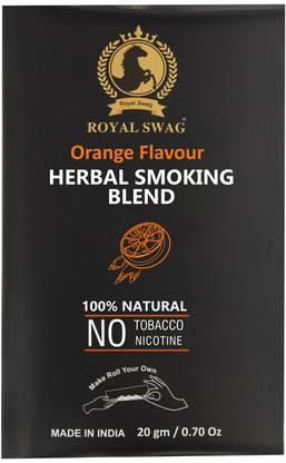 ROYAL SWAG Ayurvedic Smoking Mixture orange Flavor Tobacco & Nicotine Free Natural Herbal Smoking Cessations