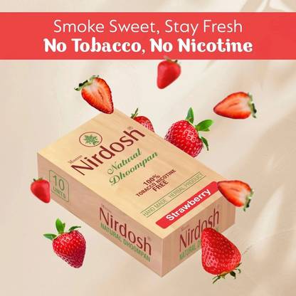 Nirdosh Natural Dhoompan Strawberry Flavour 100% Tobacco Nicotine Free Smoking Cessations