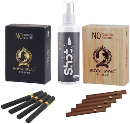 ROYAL SWAG Herbal Cigarette Regular, Clove Flavoured NO Nicotine NO Tobacco With 100ML Shot Smoking Cessations