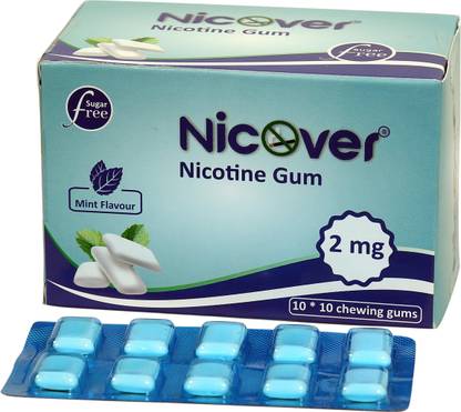 Nicotine Gums 2mg Nicover Sugar Free Mint Flavor Smoking Cessations