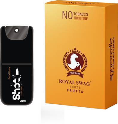 ROYAL SWAG Ayurvedic & Herbal Cigarette, Frutta Flavour Smoke for Nicotine Free & Tobacco Free Cigarettes with Shot Helps in Quit Smoking - (20 Sticks Pack, Shot -1) Smoking Cessations