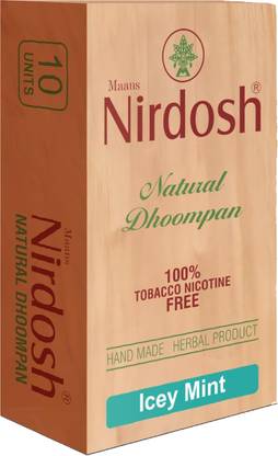 Nirdosh Natural Dhoompan Icey Mint Flavour | Pack Of 10 Sticks X 2 | 100% Nicotine Free Smoking Cessations