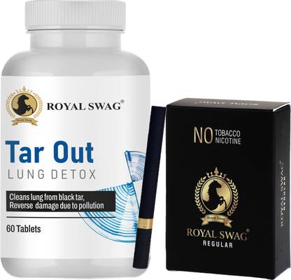 ROYAL SWAG Herbal Cigarettes Natural REGULAR Flavoured 10 Sticks With Lung Detox 60 Tablets Smoking Cessations