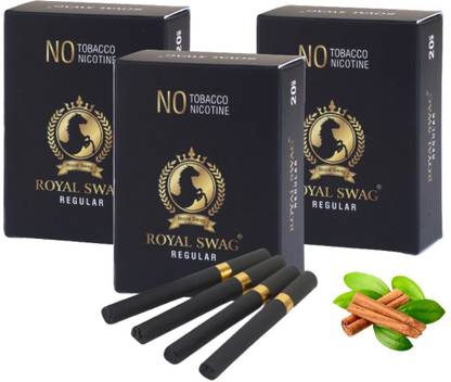 ROYAL SWAG Ayurvedic Herbal Nicotine Free Tobacco Free Cigarettes Regular Flavour 60 Sticks Smoking Cessations