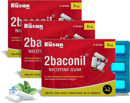 Rusan RUSAN_2BACONIL_2mg_1strip_N9Gums_3Pk Smoking Cessations
