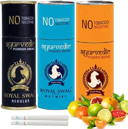 ROYAL SWAG Herbal Cigarette Tobacco & Nicotine Free Regular, Mint, Frutta Flavour 15 Sticks Smoking Cessations