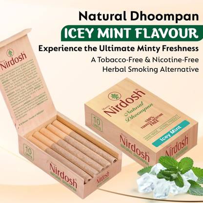 Nirdosh Natural Dhoompan Icey Mint Flavor Cigarette Smoking Cessations