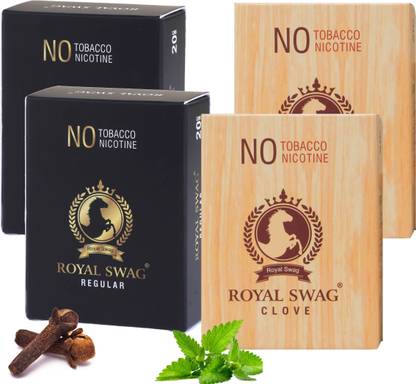 ROYAL SWAG King Size Regular, Clove Cigarette Tobacco Free Nicotine Free Smoking Cessations