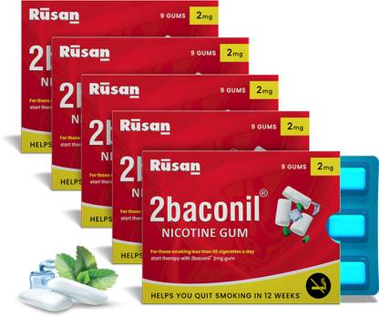 Rusan 5RUSAN_2BACONIL_2mg_1strip_N9Gums_5Pk Smoking Cessations