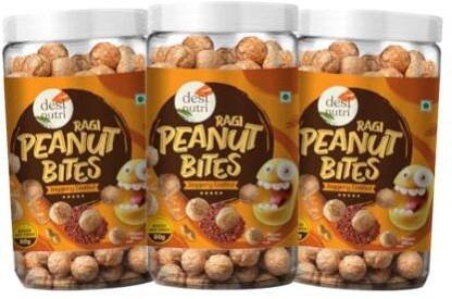 DesiNutri Peanut Bites Jaggery Coated Combo Pack | Ready to Eat Peanut Bites Snacks