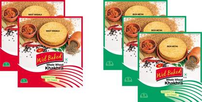 wel baked Mast Masala and Rich Methi Khakhra, 1 kg (Combo of 5)