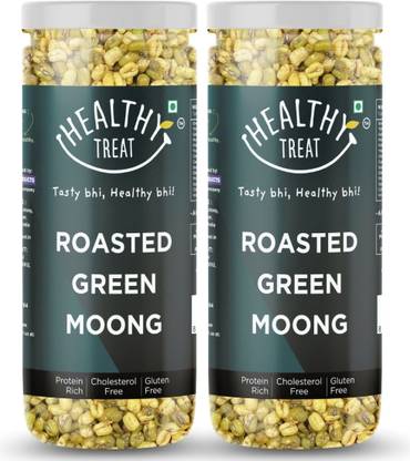 Healthy Treat Roasted Green Moong Snacks 300 gm (Pack of 2-150 gm each) | Healthy Snacks