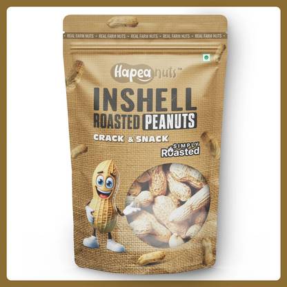 Hapeanuts Inshell Roasted Peanut | Whole Groundnut Mungfali Dana | Healthy & Natural Snack