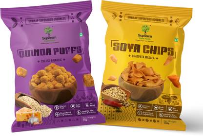 SSF Supreem Super Foods Normalife Gluten Free Quinoa Puffs 70g + Soya Chip