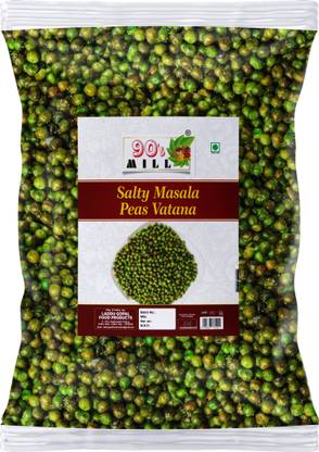 90's MILL Bombay Roasted Fried Spicy Green Peas / Chatpata Matar / Namkeen Peas-350g*1Pack