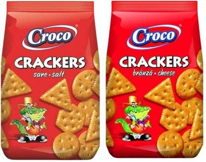 CROCO Crackers Biscuits, Imported Snacks Salted & Cheese Flavour Savories Biscuits