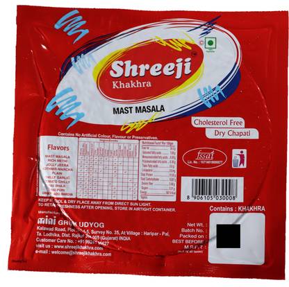 Shreeji Khakhra Regular Day Combo (Mast Masala - 4 * 200 g)