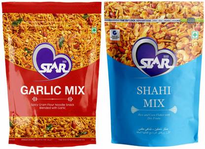 STAR 555 Garlic Mix & Shahi Mix Namkeen | Party Mix | Delicious Snack | Namkeen Mixture