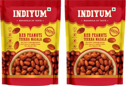 Indiyum Red Peanuts Teekha Masala | Roasted - Non Fried | Party Snack BQ