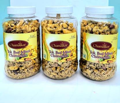 Chamatkar Tok Jhal Mist Chanachur | Indian Snack| 450g Pack Of 3