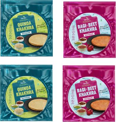 Vedic Garden Healthy Khakhra Combo of Quinoa & Ragi beetroot Flavor Multigrains Indian Snack