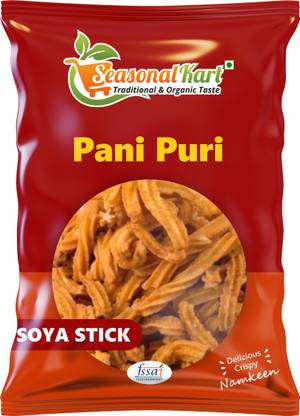 Seasonal Kart Pani Puri Soya Stick Namkeen Pani Puri Masala Flavour|Snacks Soya Sticks