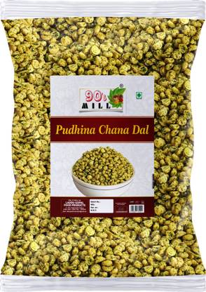 90's MILL Podhina Chana Dal Namkeen Crunchy Munchy Pudina Mint Chana Namkeen-300g*1Pack