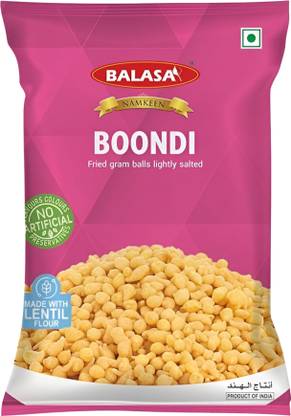 balasa Plain Boondi 360g, Dahi Bhalla, Pani Puri Plain Boondi 180 gram (pack of 2)