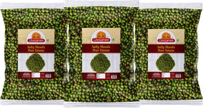GHOTARAM Masala Matar Bhuna Masala Green Matar Spicy Roasted Pea Chakhna Snack-250g*3Pack