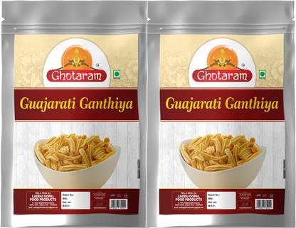 GHOTARAM Virakshetra Gujarati Makhania Gathia Besan Ajwain Sticks Farsan Sev-150g*2Pack