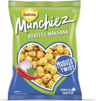 Saffola Munchiez Roasted Makhana Masala Twist, Tasty and Healthy Snacks, Crunchy Makhana