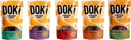 doki Chicken Jerky for Humans(5 Flavours)(High Protein,Low Calorie,All-Natural)