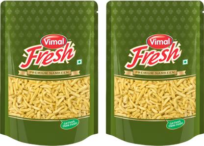 VIMAL Fresh Nylon Gathiya - Authentic Indian Snack, 400gm x 2, Light & Flavorful,