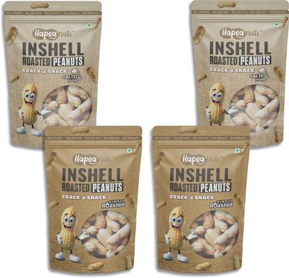 Hapeanuts Inshell Salted Peanut (250g×2) + Unsalted (100 g×2) | Healthy Party Snack Combo