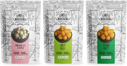 Mr Makhana Roasted Makhana Himalayan Salt & Papper, Lime & Chilli, Pudina Party