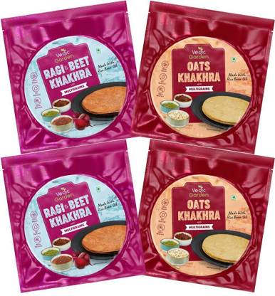 Vedic Garden Healthy Khakhra Comboof Oats & Ragi beetroot Flavor Multigrain Diet Indian Snack