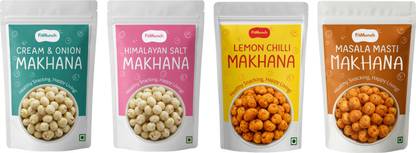 FitMunch Cream & Onion,Himalayan Salt,Lemon Chilli,Masala Masti Flavoured Roasted Makhana