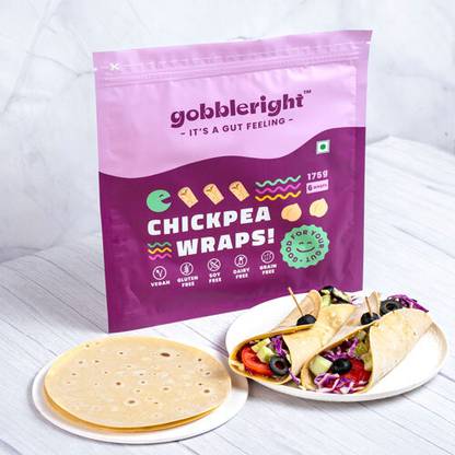 GOBBLERIGHT Chickpea Wraps| Best for Rolls, Tacos & Tostadas| Ready to Eat Healthy Food