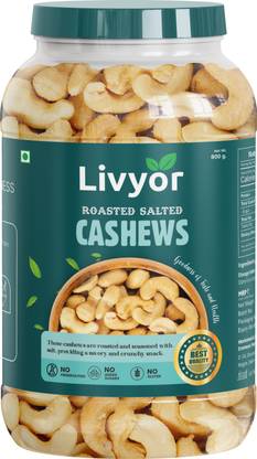 LIVYOR Premium Roasted and Salted Cashew Nuts | Super Nutritious Dry Fruit Snack