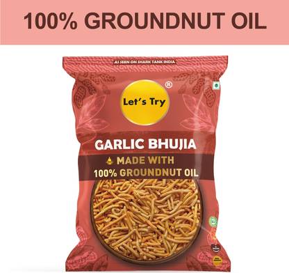 Let's Try Garlic Bhujia,Made with 100% Groundnut Oil