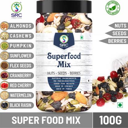 SRC Creations SUPERFOOD MIX | Nuts-Seeds-Berries Mixture | Snack Mix | Superfood