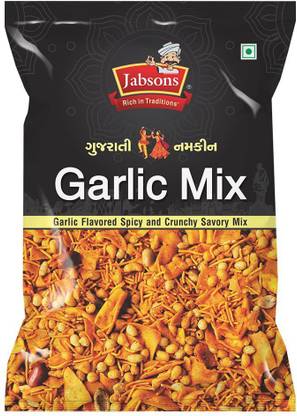 Jabsons Gujarati Namkeen Garlic Mix| Crispy Garlic Mix | Namkeen | Lasan Chivda