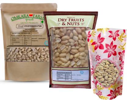 OMKARA ENTERPRISES Omkara Roasted Salted Peanut(Khari Sing without Skin)-Bharuch Sing 1 Pack of 1kg