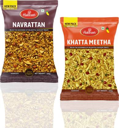 Haldiram's Navrattan and Khatta Meetha Combo | Fresh & Tasty Snack | Namkeen & Savouries