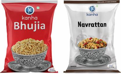 Kanha BHUJIA (1kg) & NAVRATAN MIX (1kg)-(Pack of 2)