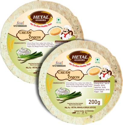 Hetal Khakhra Cream-onion Khakhra |Ready to Eat Roasted Snack/Chai Time Healthy Snacks