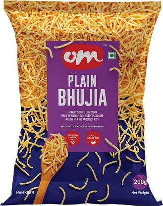 Om Sweets & Snacks Plain Bhujia Organic healthy Indian Snacks Crispy & Fresh Snack