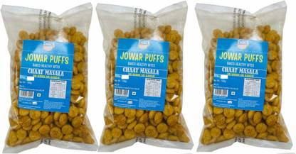 SNACK FIRST Baked Jowar Puff Combo Of 3, No Onion No Garlic, Jain, Nutritious, Each 100g