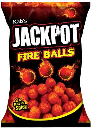 JACKPOT Crunchy Fire Balls Flavour Snack 60 gm ( Imported ) ( Pack of 1 )